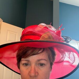 Elegant Red and Black Women's Hat